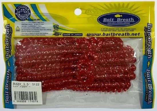 Силиконовая приманка Bait Breath Bugsy Pro 3.5 88 мм 12 шт S122 Red/Shilver — характеристики,  особенности конструкции