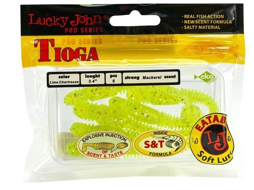 Силиконовая приманка Lucky John Tioga 3.4in 86 мм 6 шт 071 Pro Series  140127-071 — крупный план
	                                    2