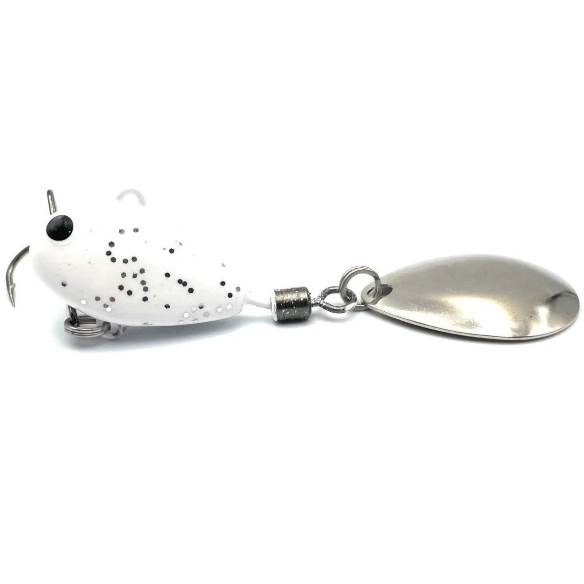 Тейл-спиннер UF Studio Hurricane 24 24 гр 62 мм White glitter    H24Wg — характеристики,  особенности конструкции