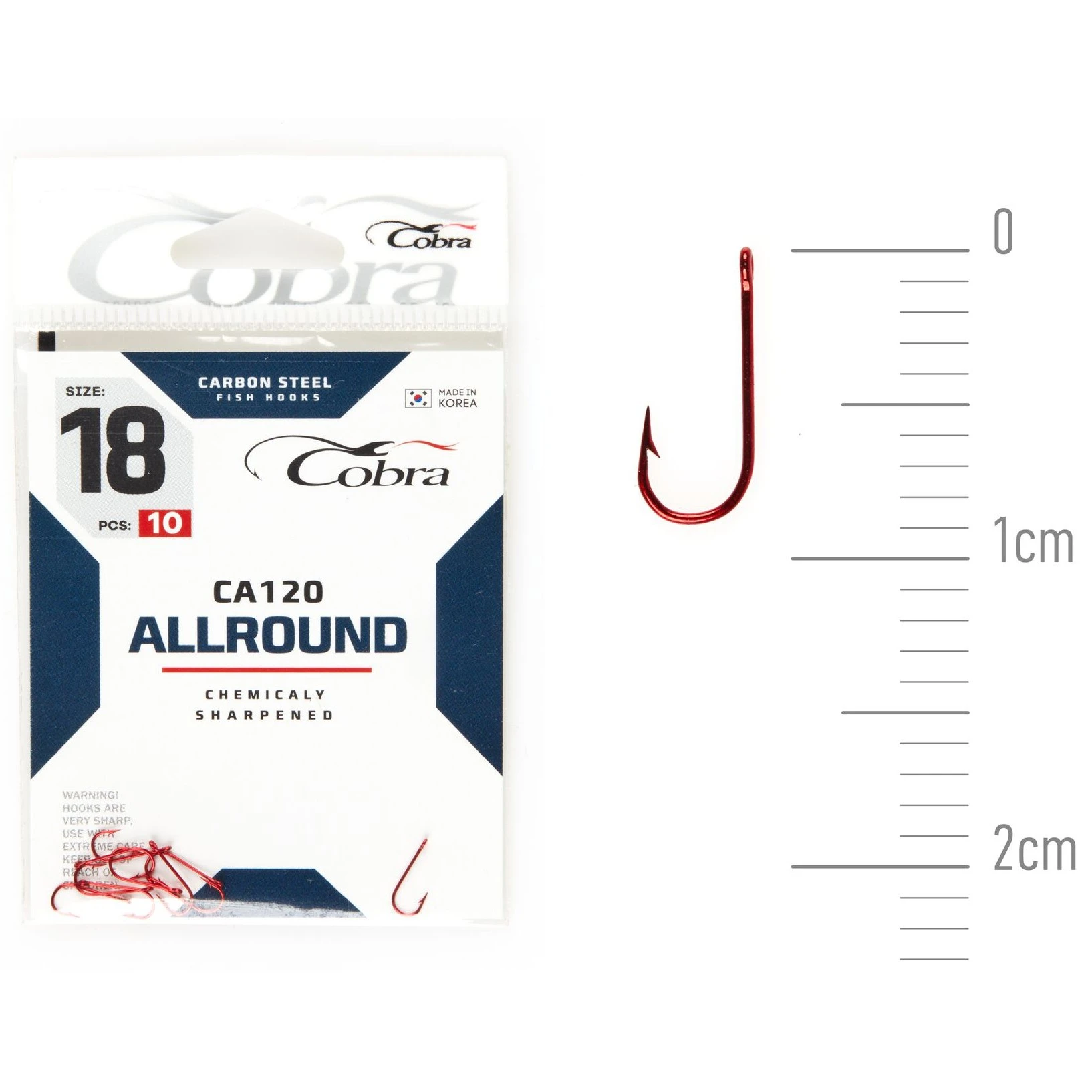 Крючок Одинарный Cobra Allround Mirage CA120 №18 10 шт    CA120-018 — крупный план
	                                    2