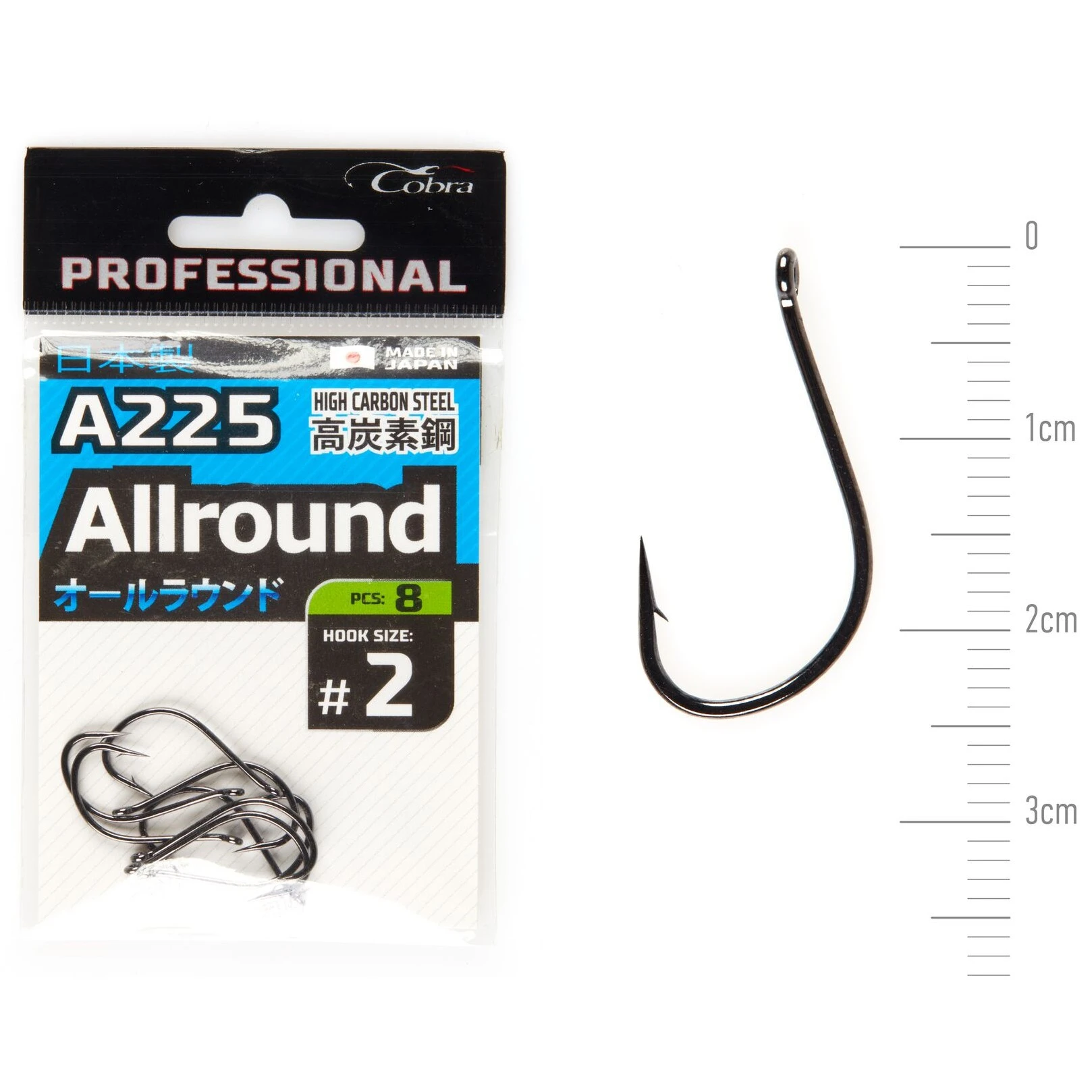 Крючок Одинарный Cobra Pro Allround A225 №2 8 шт    A225-002 — характеристики,  особенности конструкции