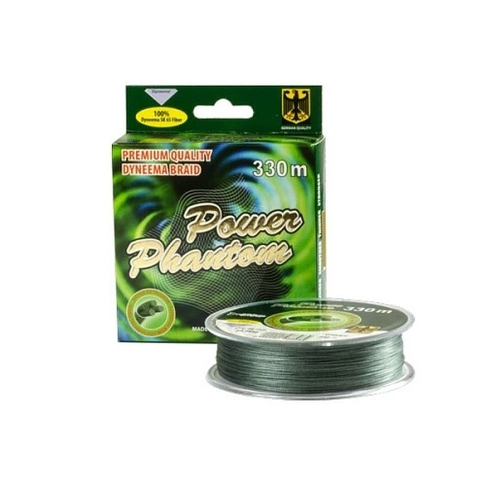Плетеный шнур Power Phantom X4 330 м Dy-Green 0,4 мм   2092205_040330 — характеристики,  особенности конструкции