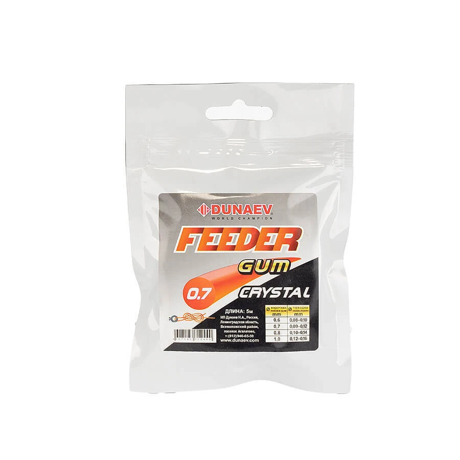 Фидергам Dunaev Feeder Gum Clear 1 шт  0.7 мм  DVZ015 — крупный план
	                                    2
