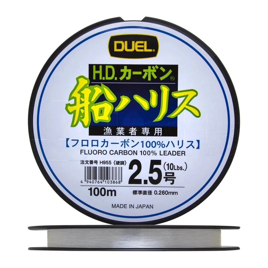 Флюорокарбон Duel H.D. Carbon Fune Leader Fluorocarbon 100% 100 м 0,26 мм    H955 — характеристики,  особенности конструкции
