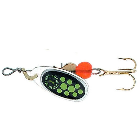 Вращающаяся Блесна Mepps Comet Black Fury №0 2 гр AG Fluo Chart   cbf-0-a-fch — характеристики,  особенности конструкции