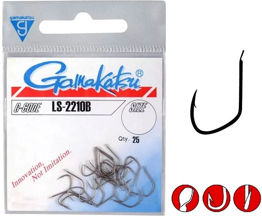 Крючок Одинарный Gamakatsu LS-2210B Hooks Bronze №10 25 шт    146560-010 — крупный план
	                                    1
