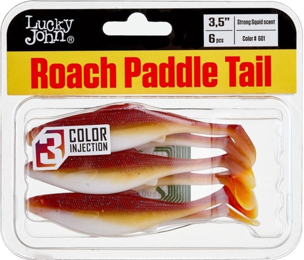 Силиконовая приманка Lucky John Roach Paddle Tail 3.5in 89 мм 6 шт G01 Pro Series  140180-G01 — крупный план
	                                    2