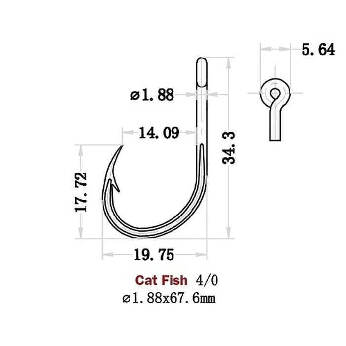 Крючок Одинарный Saikyo Cat Fish FT №4/0 10 шт BN   SORCFTBN4/0-10 — крупный план
	                                    1