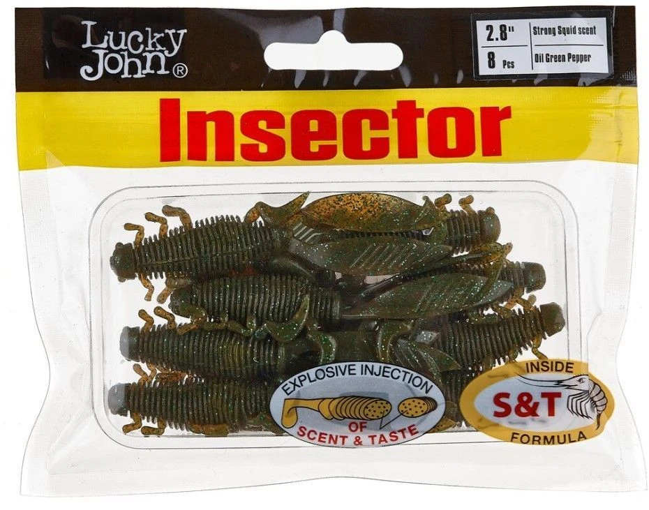 Силиконовая приманка Lucky John Insector 2.8in 70 мм 8 шт S67 Pro Series  140184-S67 — крупный план
	                                    2