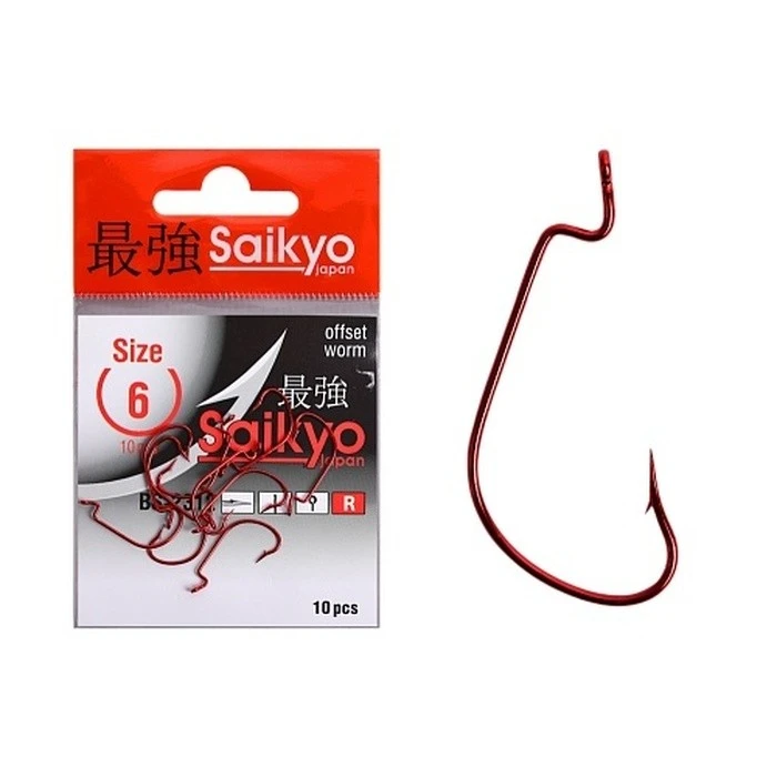 Крючок Офсетный Saikyo BS-2312 №6 10 шт R   BS-2312R6-10 — характеристики,  особенности конструкции