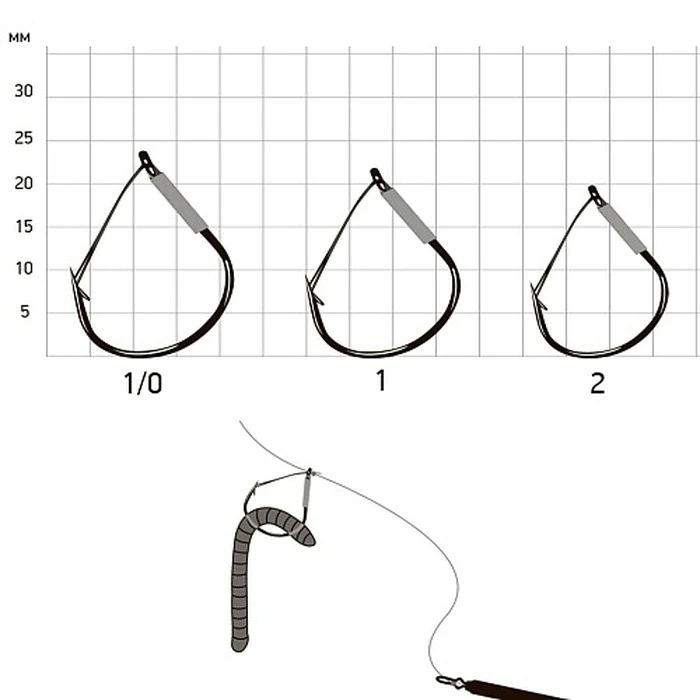 Крючок Одинарный Saikyo KH-10107 №2 10 шт BN   KH-10107BN2-5 — крупный план
	                                    1