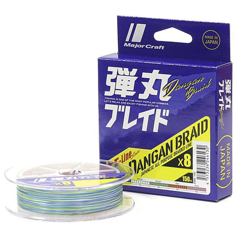 Плетеный шнур Major Craft Dangan Braid X8 150 м  PE # 1,2 Мультиколор 0,16 мм   DB8-150/1.2MC — характеристики,
	                                    особенности конструкции