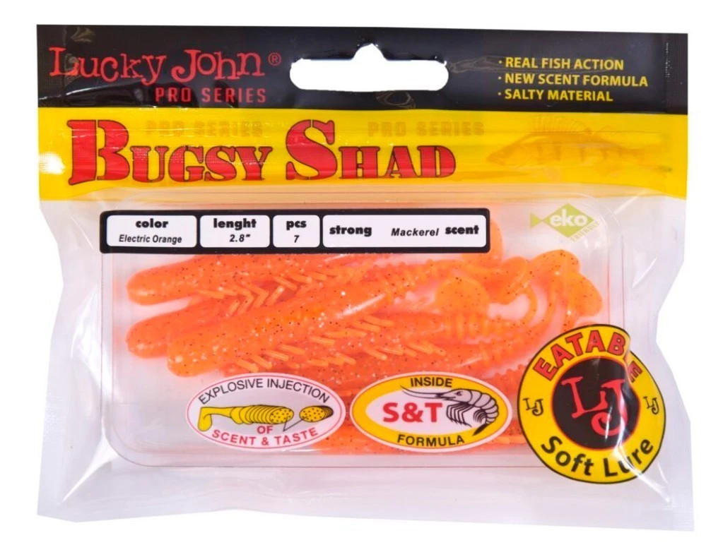 Силиконовая приманка Lucky John Bugsy Shad 2.8in 72 мм 7 шт 036 Pro Series  140107-036 — крупный план
	                                    2