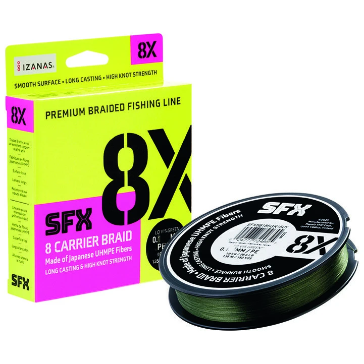 Плетеный шнур Sufix SFX 8X 135 м  PE # 3 Зеленая 0,285 мм   SFX8B285GR150Y — характеристики,
	                                    особенности конструкции