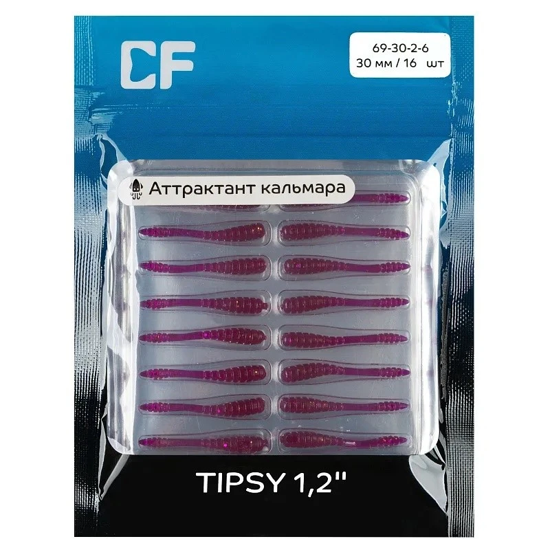 Силиконовая приманка CF Company Tipsy 1.2 30 мм 16 шт 2   69-30-2-6 — крупный план
	                                    1