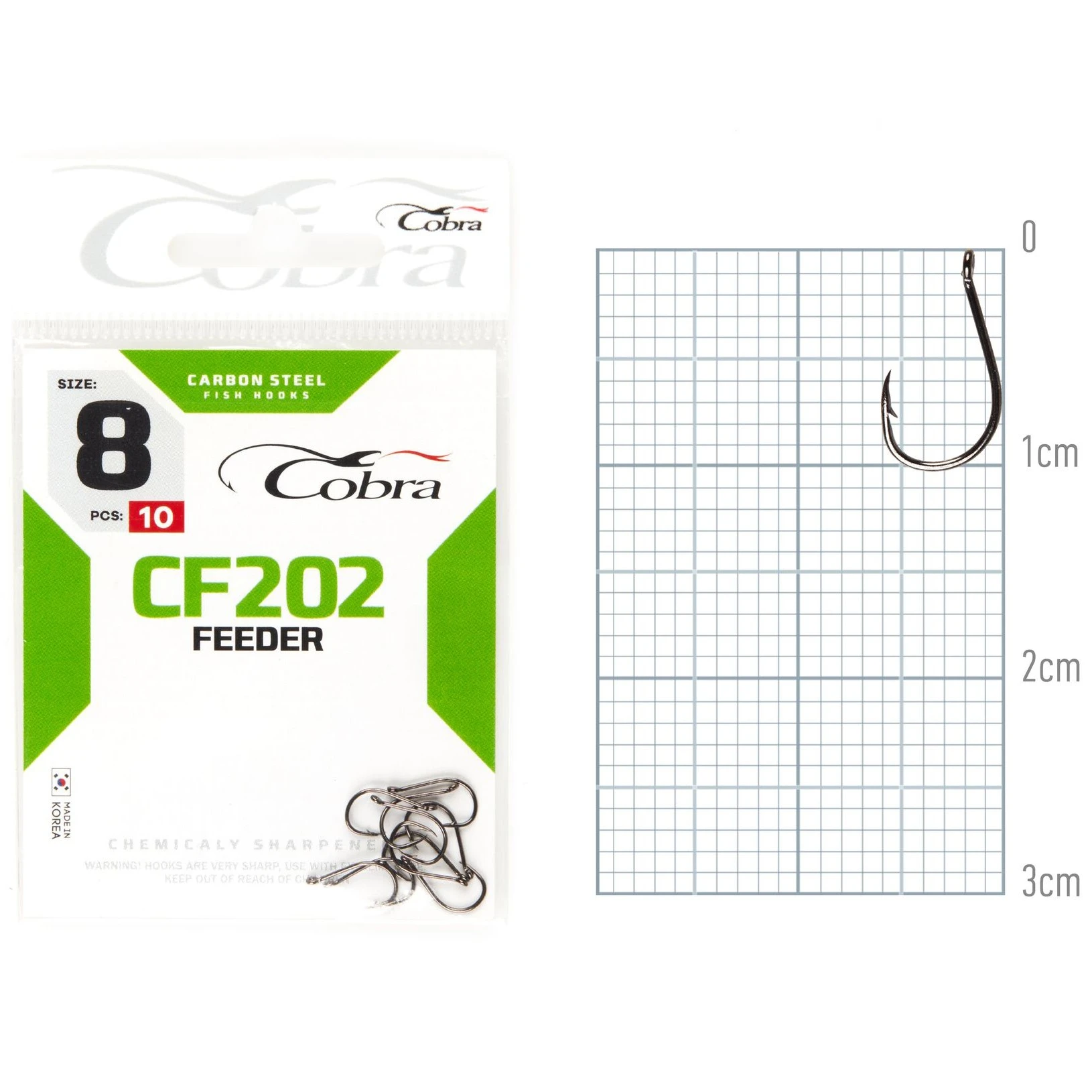 Крючок Одинарный Cobra Feeder Master CF202 №8 10 шт    CF202-008 — характеристики,  особенности конструкции