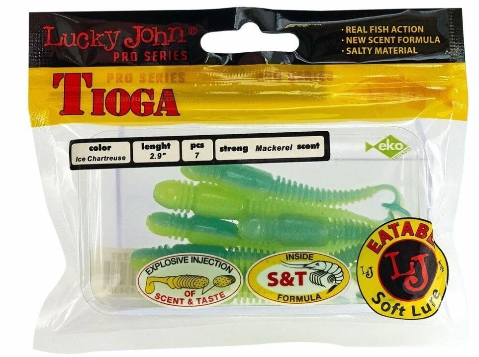 Силиконовая приманка Lucky John Tioga 2.9in 75 мм 7 шт T57 Pro Series  140103-T57 — крупный план
	                                    2
