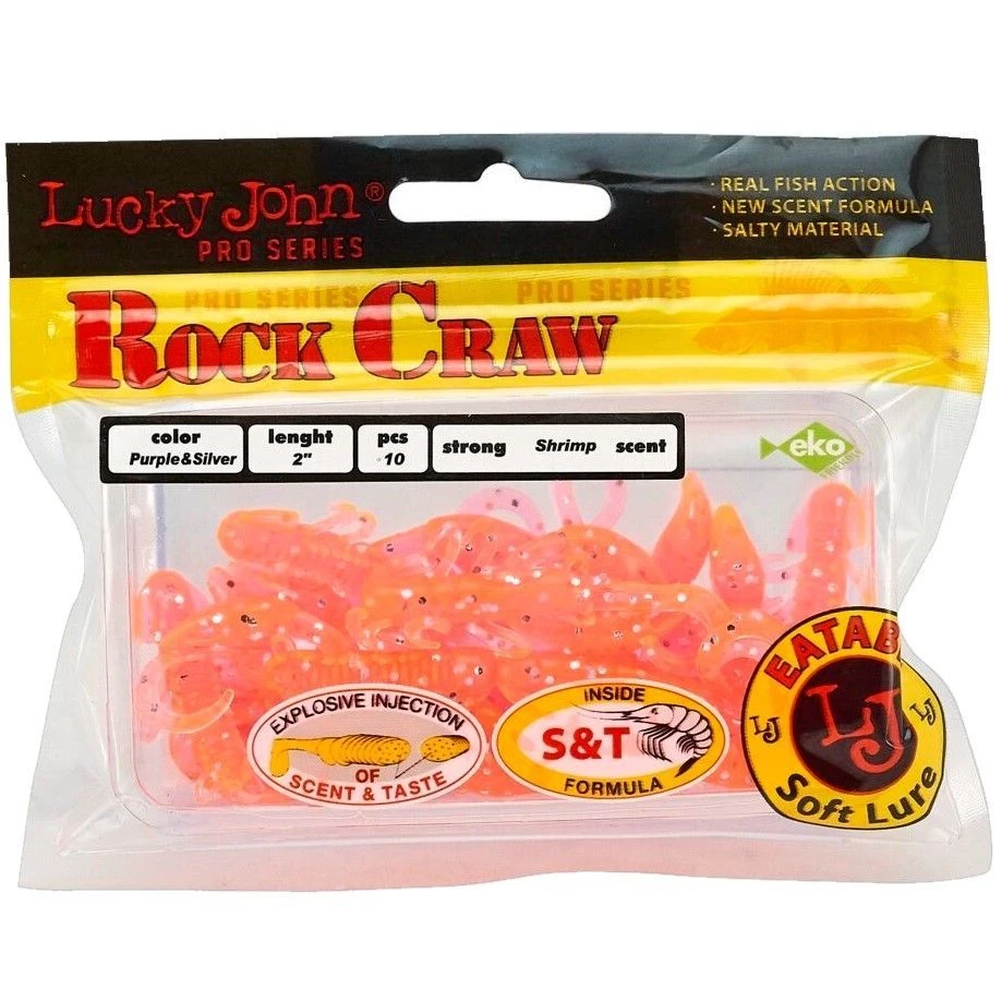 Силиконовая приманка Lucky John Rock Craw 2.0in 51 мм 10 шт 016 Pro Series  140123-016 — крупный план
	                                    1