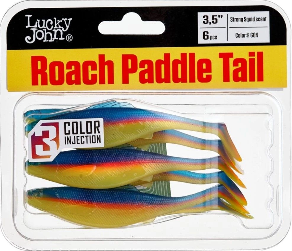 Силиконовая приманка Lucky John Roach Paddle Tail 3.5in 89 мм 6 шт G04 Pro Series  140180-G04 — крупный план
	                                    2