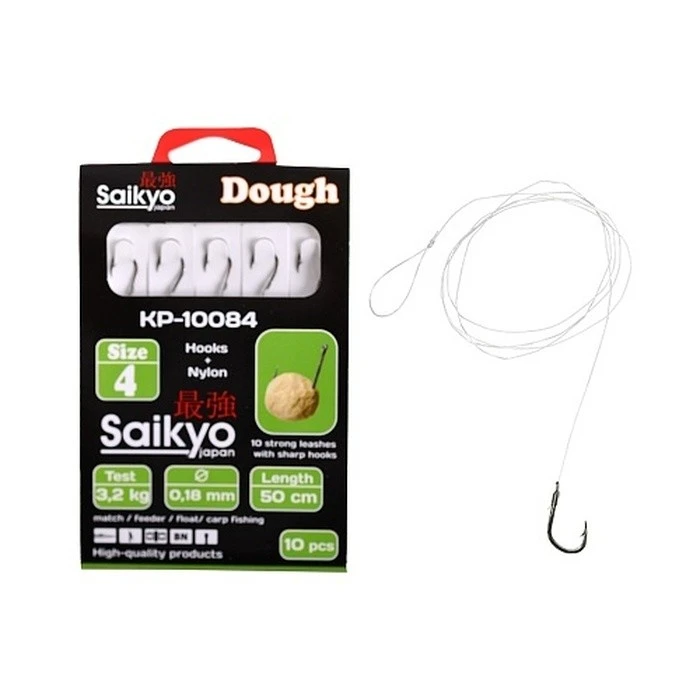 Крючок Одинарный Saikyo  KP-10084 Dough №4 10 шт BN   KP-10084BN4-10 — характеристики,  особенности конструкции