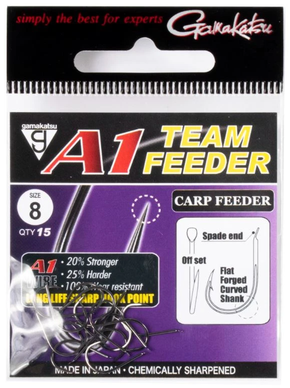 Крючок Одинарный Gamakatsu A1 Team Feeder Hooks Carp Feeder №10 15 шт    185078-010 — крупный план
	                                    1