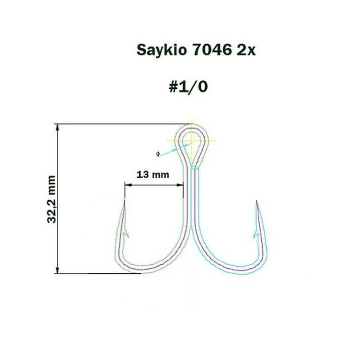 Крючок Тройной Saikyo 7046 2X №1/0 25 шт BN   SORCT7046-1/0BN25 — крупный план
	                                    1