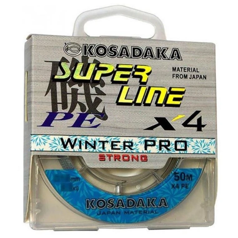Плетеный шнур Kosadaka Super Line PE X4 Winter Pro 50 м  0,16 мм   BSLX4JP-50-CL-016 — характеристики,  особенности конструкции
