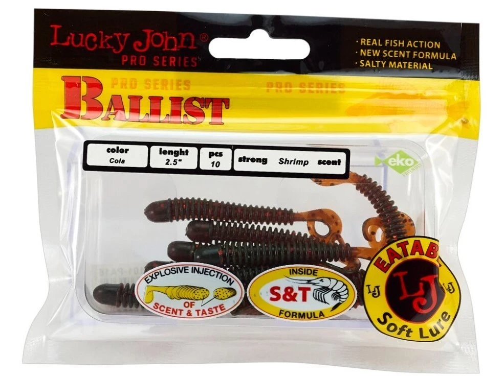 Силиконовая приманка Lucky John Ballist 2.5in 63 мм 10 шт PA16 Pro Series  140101-PA16 — крупный план
	                                    2