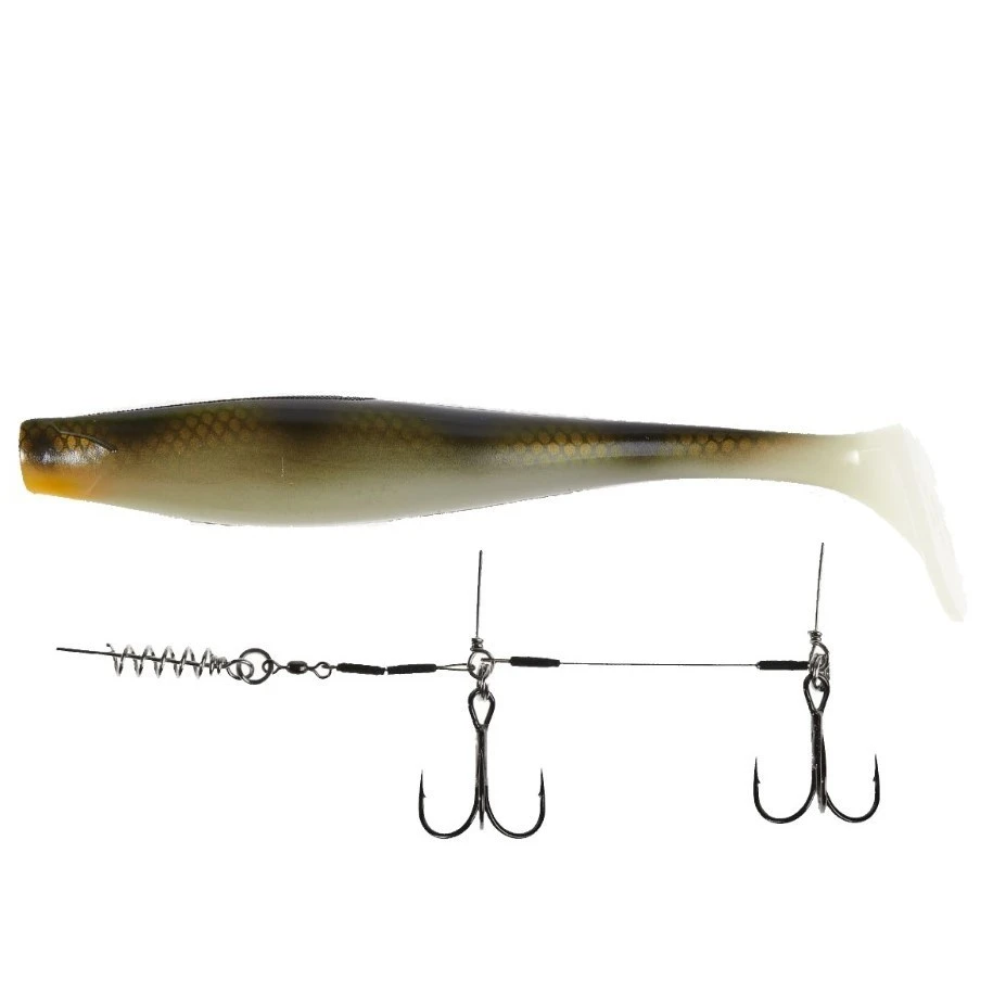 Силиконовая приманка Lucky John Giant Kubira Swim Shad 10.3in 260 мм 1 шт PG28 3D BBS Series + Stinger XL  140434SET-PG28 — характеристики,  особенности конструкции