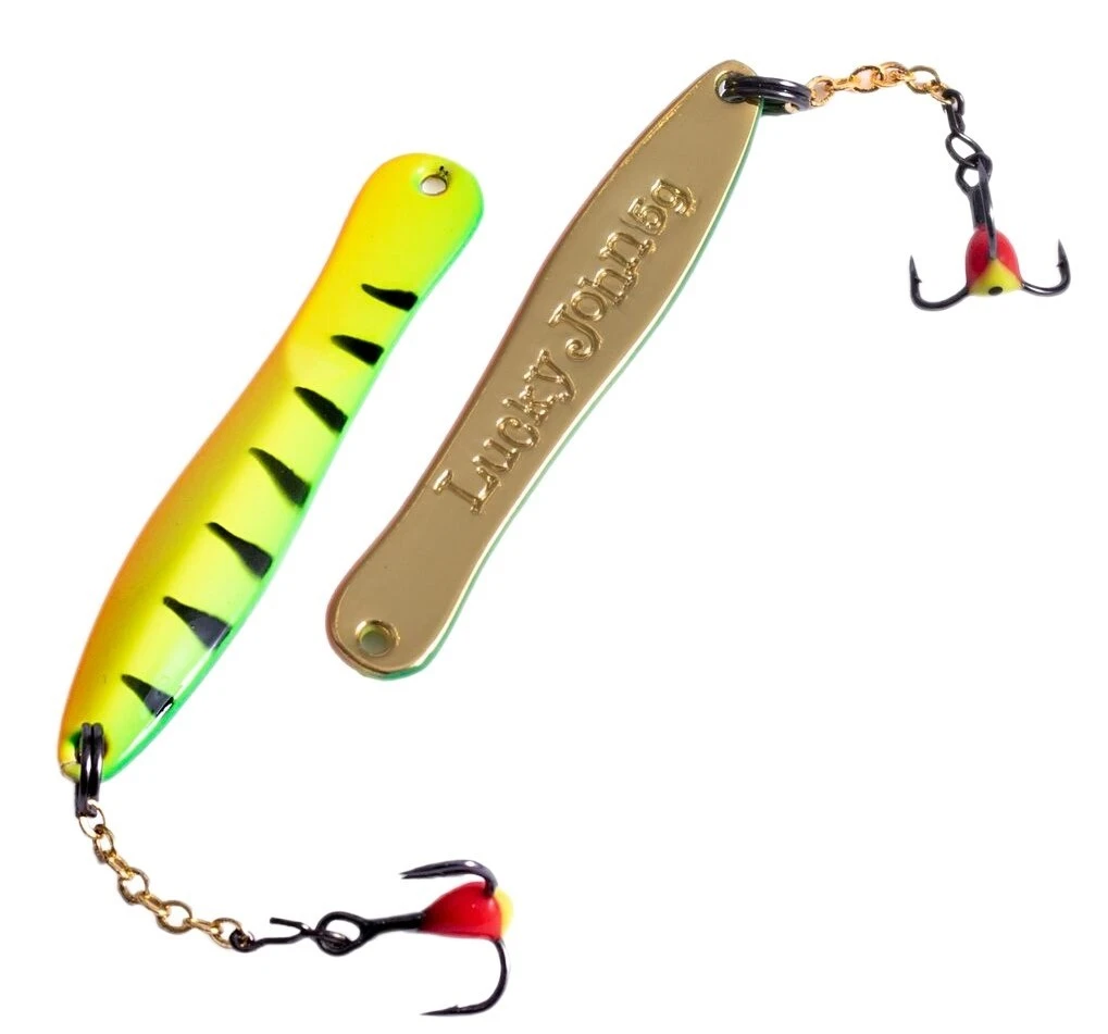 Зимняя Блесна Lucky John Walle 5 гр 50 мм Tiger С цепочкой и тройником  LJW50-T — крупный план
	                                    1