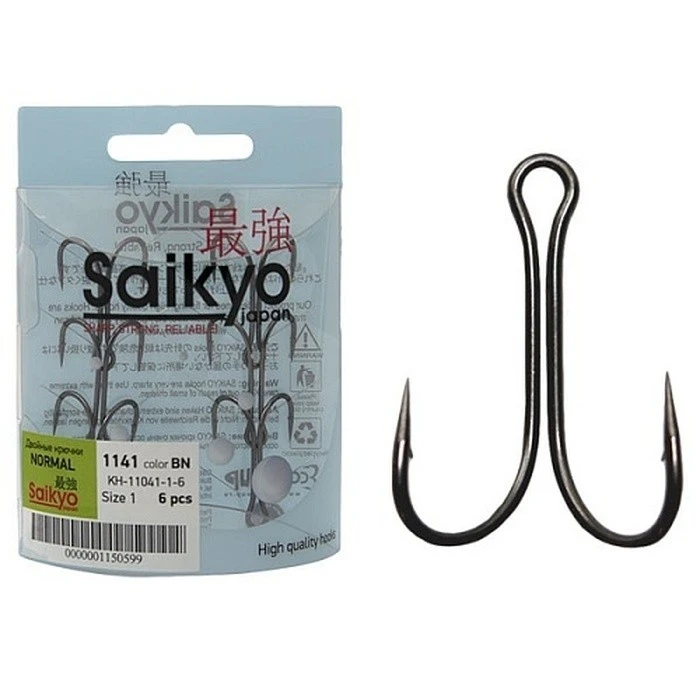 Крючок Двойной Saikyo  KH-11041 Normal Shank №1 6 шт BN   KH-11041-1-6 — характеристики,  особенности конструкции