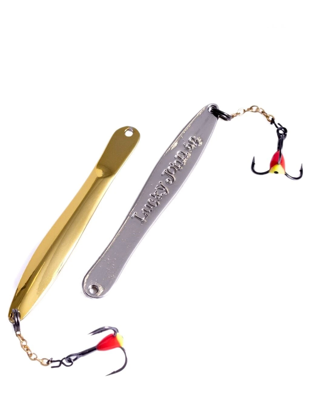 Зимняя Блесна Lucky John Walle 6 гр 60 мм GS С цепочкой и тройником  LJW60-GS — крупный план
	                                    1