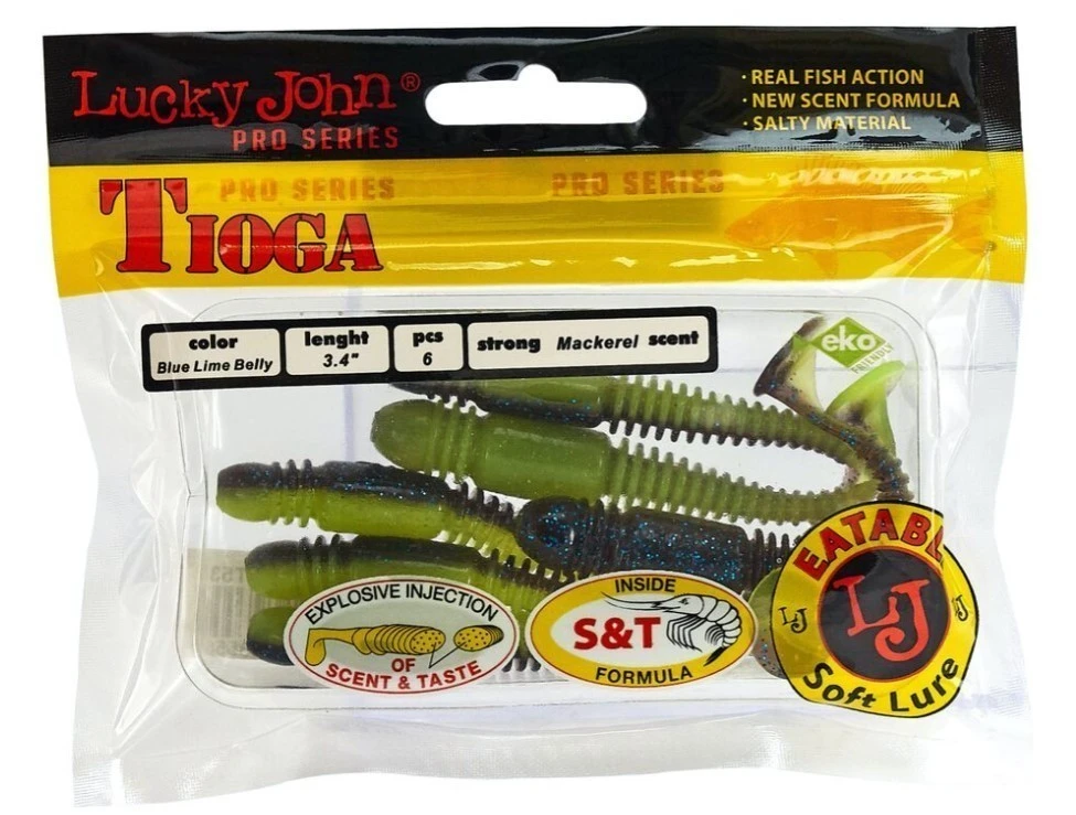 Силиконовая приманка Lucky John Tioga 3.4in 86 мм 6 шт T53 Pro Series  140127-T53 — крупный план
	                                    2