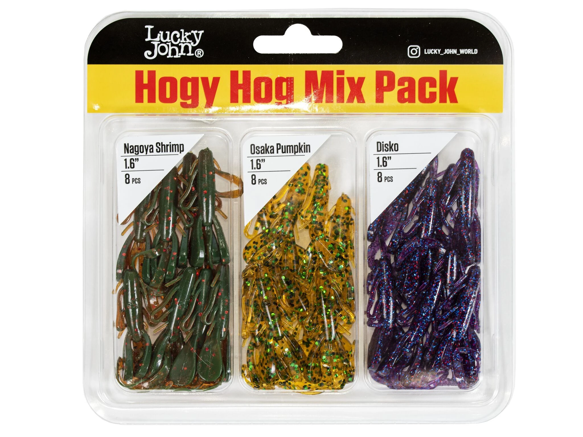 Силиконовая приманка Lucky John Hogy Hog 1.6in 41 мм 24 шт MIX1 Pro Series, набор из 3 цв.  140109-MIX1 — крупный план
	                                    1