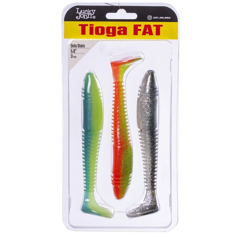 Силиконовая приманка Lucky John Tioga Fat 5.8in 147 мм 3 шт MIX3 Pro Series  140148-MIX3 — крупный план
	                                    1