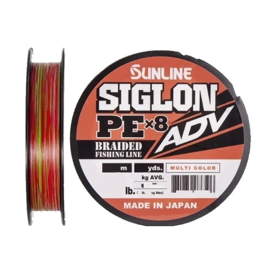Плетеный шнур Sunline Siglon PE X8 ADV 150 м  PE # 0,8 Multicolor 5C 0,153 мм — характеристики,  особенности конструкции
