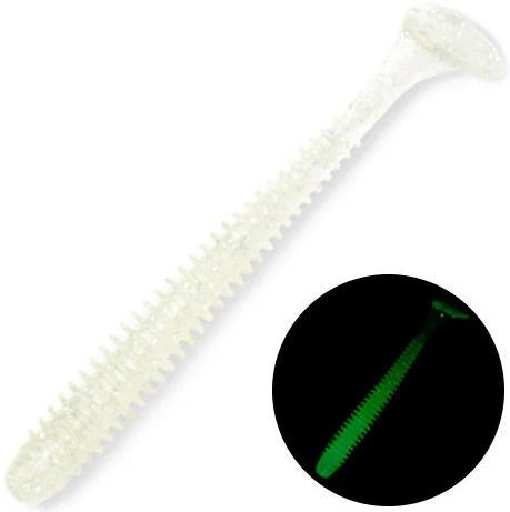 Силиконовая приманка Keitech Swing Impact 2.5 63 мм 10 шт 370 Clear Silver Glow — крупный план
	                                    1