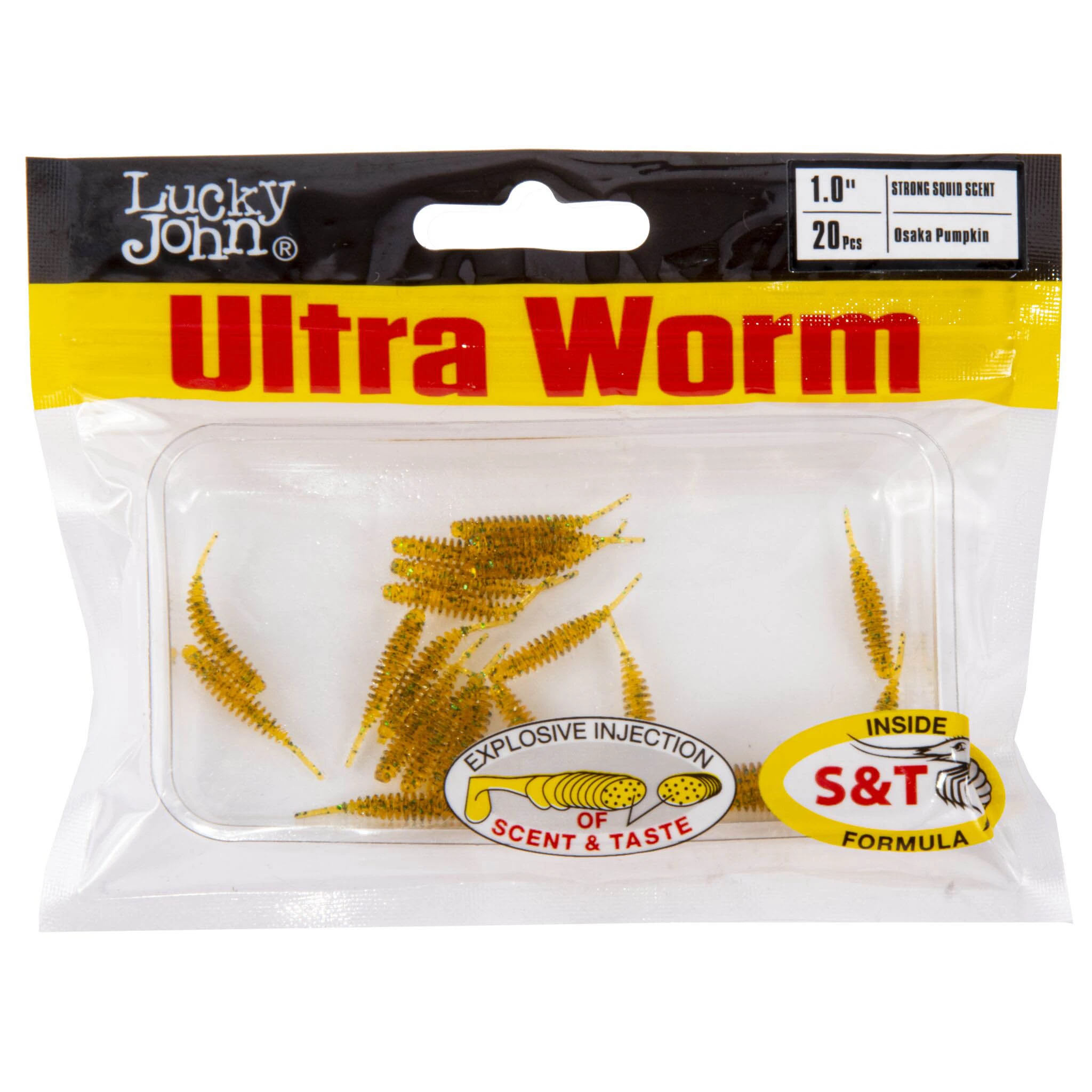 Силиконовая приманка Lucky John Ultraworm 1,0in 25 мм 20 шт PA19 Pro Series  140197-PA19 — крупный план
	                                    2