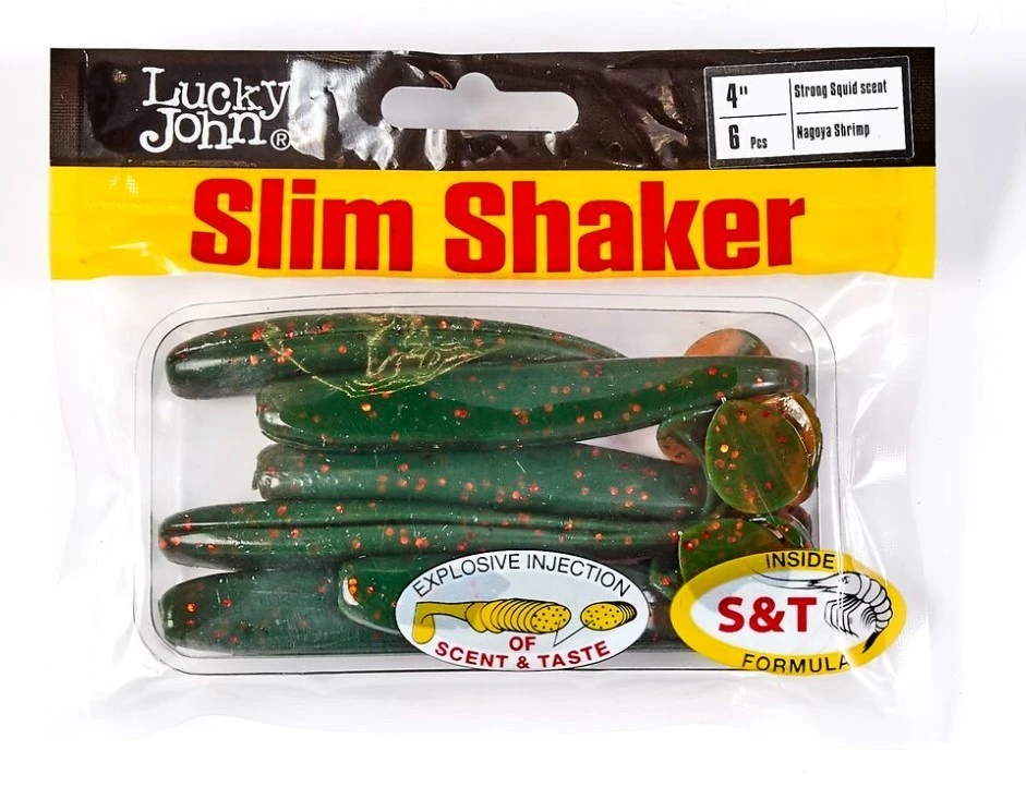 Силиконовая приманка Lucky John Slim Shaker 4in 100 мм 6 шт 085 Pro Series  140183-085 — крупный план
	                                    2