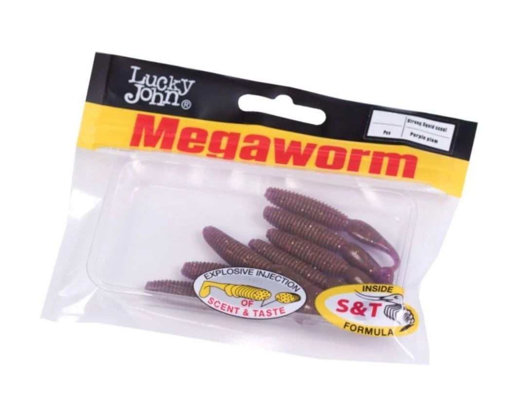 Силиконовая приманка Lucky John MegaWorm 3.0in 76 мм 7 шт S13 Pro Series  140190-S13 — крупный план
	                                    2