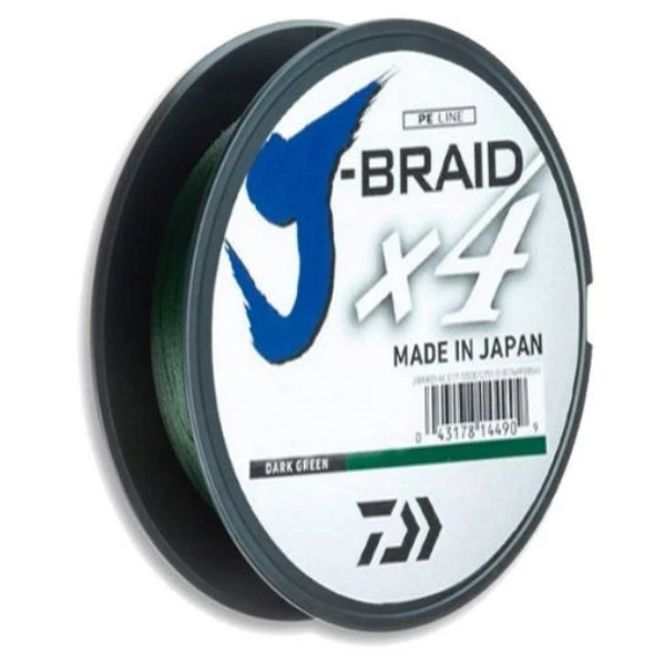Плетеный шнур Daiwa J-braid X4 135 м  PE # 0,4 Dark Green 0,07 мм   12741-007 — характеристики,
	                                    особенности конструкции