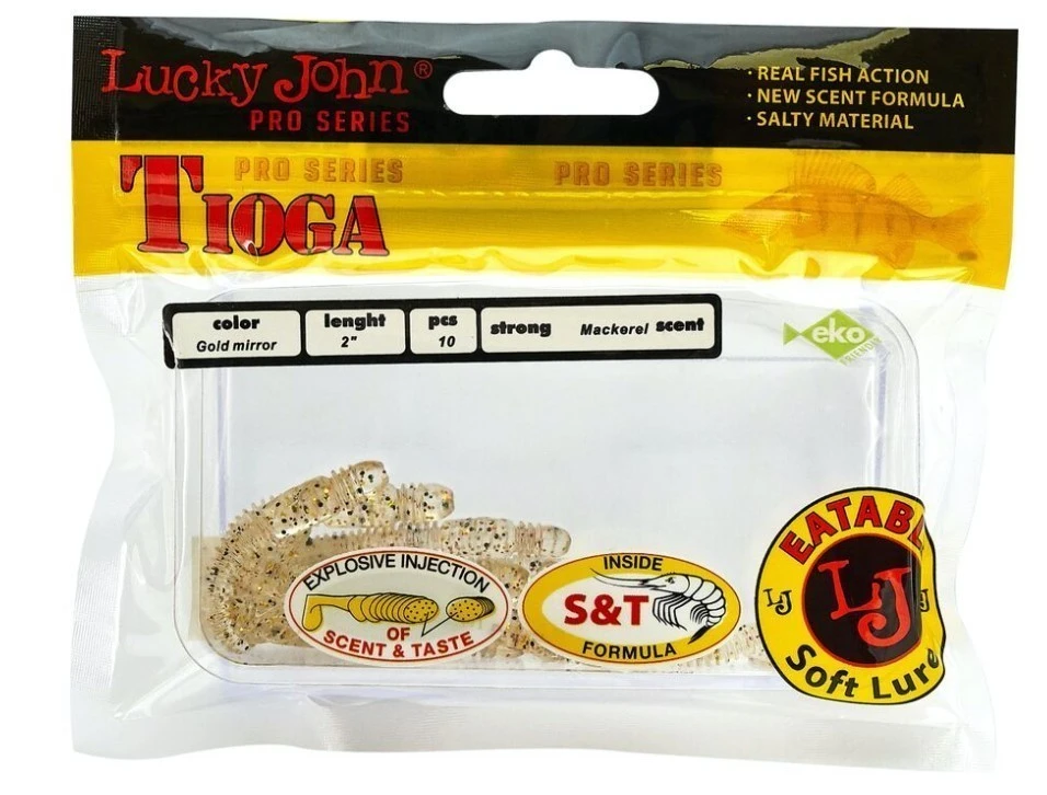 Силиконовая приманка Lucky John Tioga 2.0in 50 мм 10 шт S10 Pro Series  140102-S10 — крупный план
	                                    1