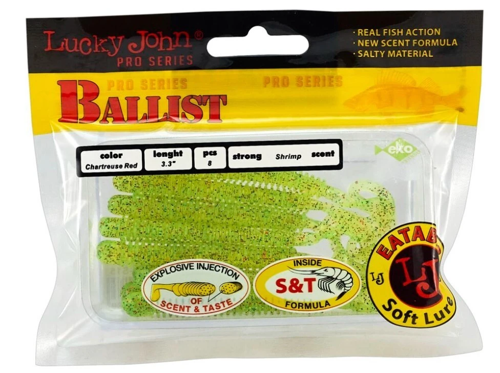 Силиконовая приманка Lucky John Ballist 3.3in 84 мм 8 шт S15 Pro Series  140128-S15 — крупный план
	                                    2