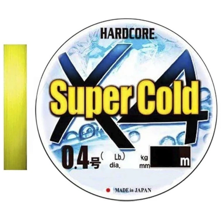 Плетеный шнур Duel PE Hardcore Super Cold X4 150 м  PE # 3 Hi-Vis Yellow 0,3 мм   H4466-Y — характеристики,  особенности конструкции