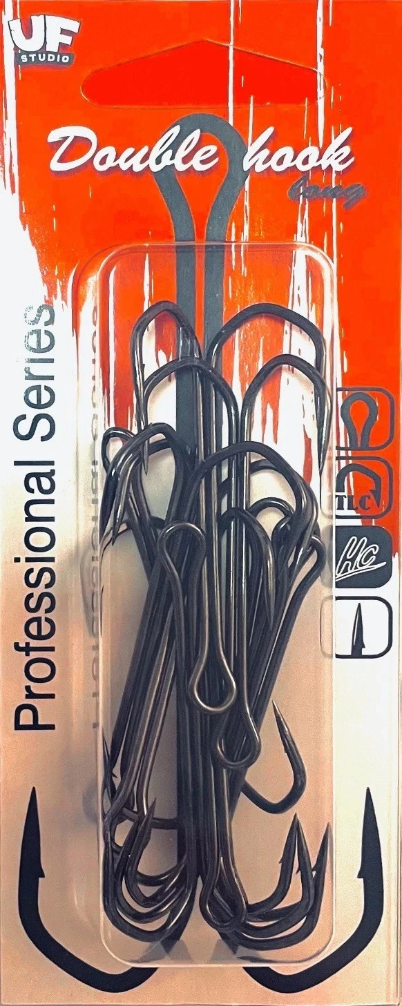 Крючок Двойной UF Studio Double Hook Long №2/0 10 шт    Dh#2/0pack — крупный план
	                                    1