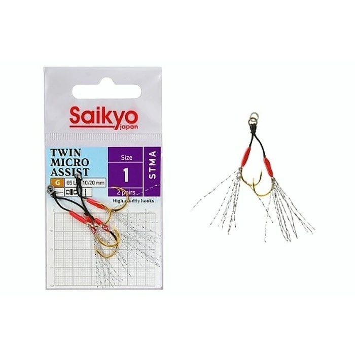 Крючок Ассист Saikyo STMA Win Micro Assist №1 2 шт G   STMA-1-2 — характеристики,  особенности конструкции