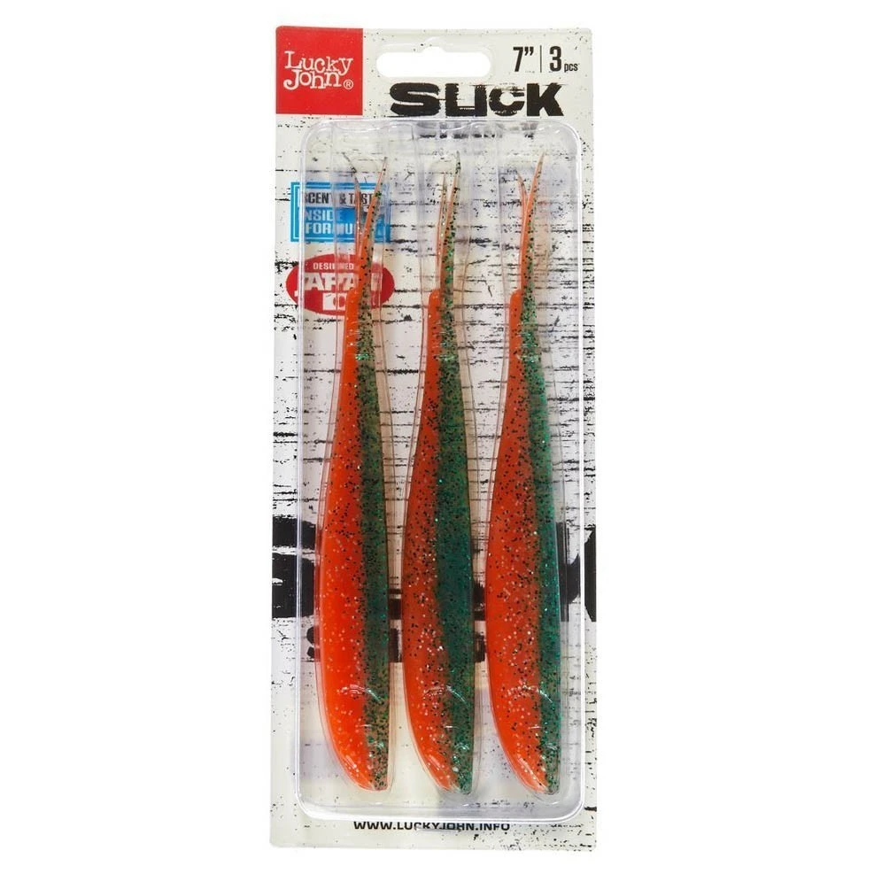 Силиконовая приманка Lucky John Slick Shad-V 7.0in 178 мм 3 шт 002 3D Series  140424-002 — крупный план
	                                    2