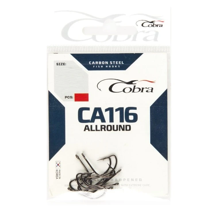 Крючок Одинарный Cobra Allround CA116 №8 10 шт    CA116-008 — крупный план
	                                    1
