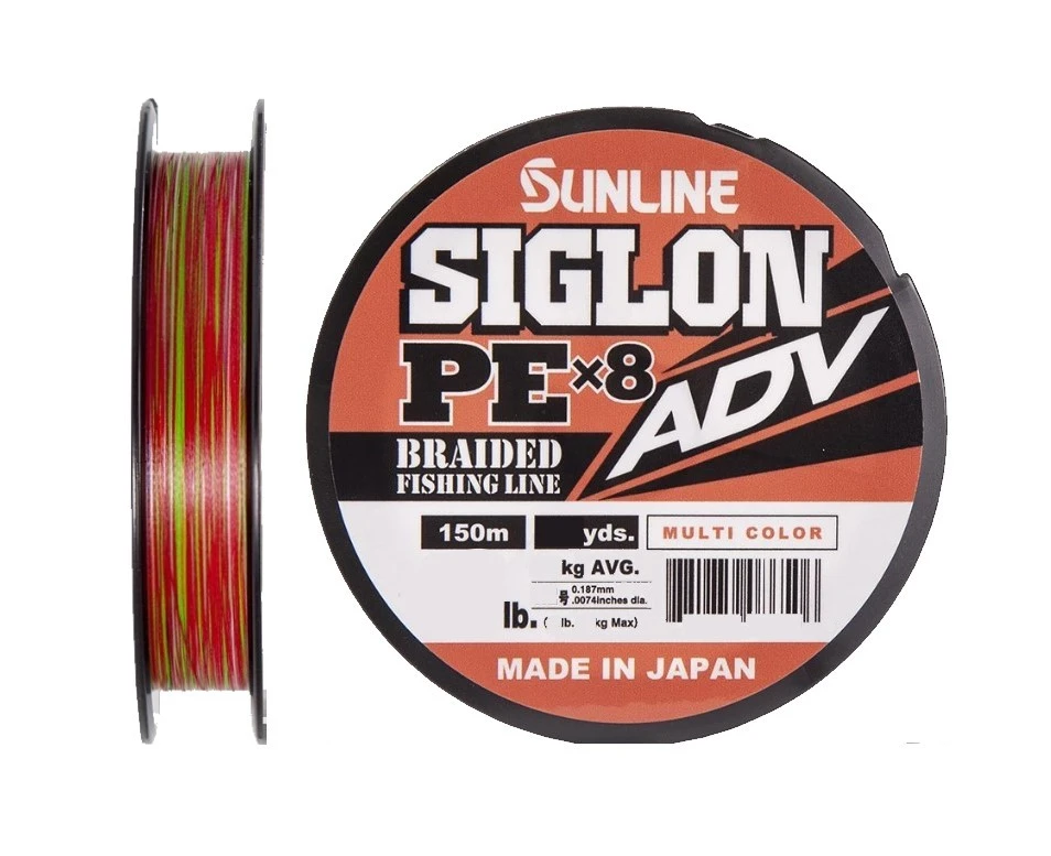 Плетеный шнур Sunline Siglon PE X8 ADV 150 м  PE # 1,2 Multicolor 5C 0,187 мм — характеристики,  особенности конструкции